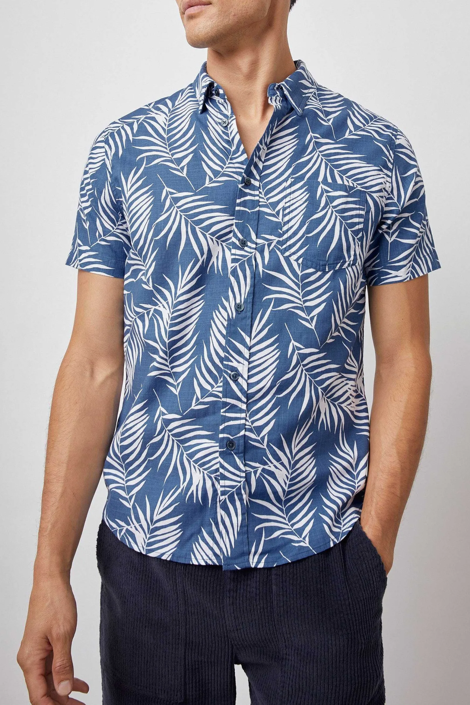 Heren Rails Fairfax Overhemd - Palm Shadow Marine