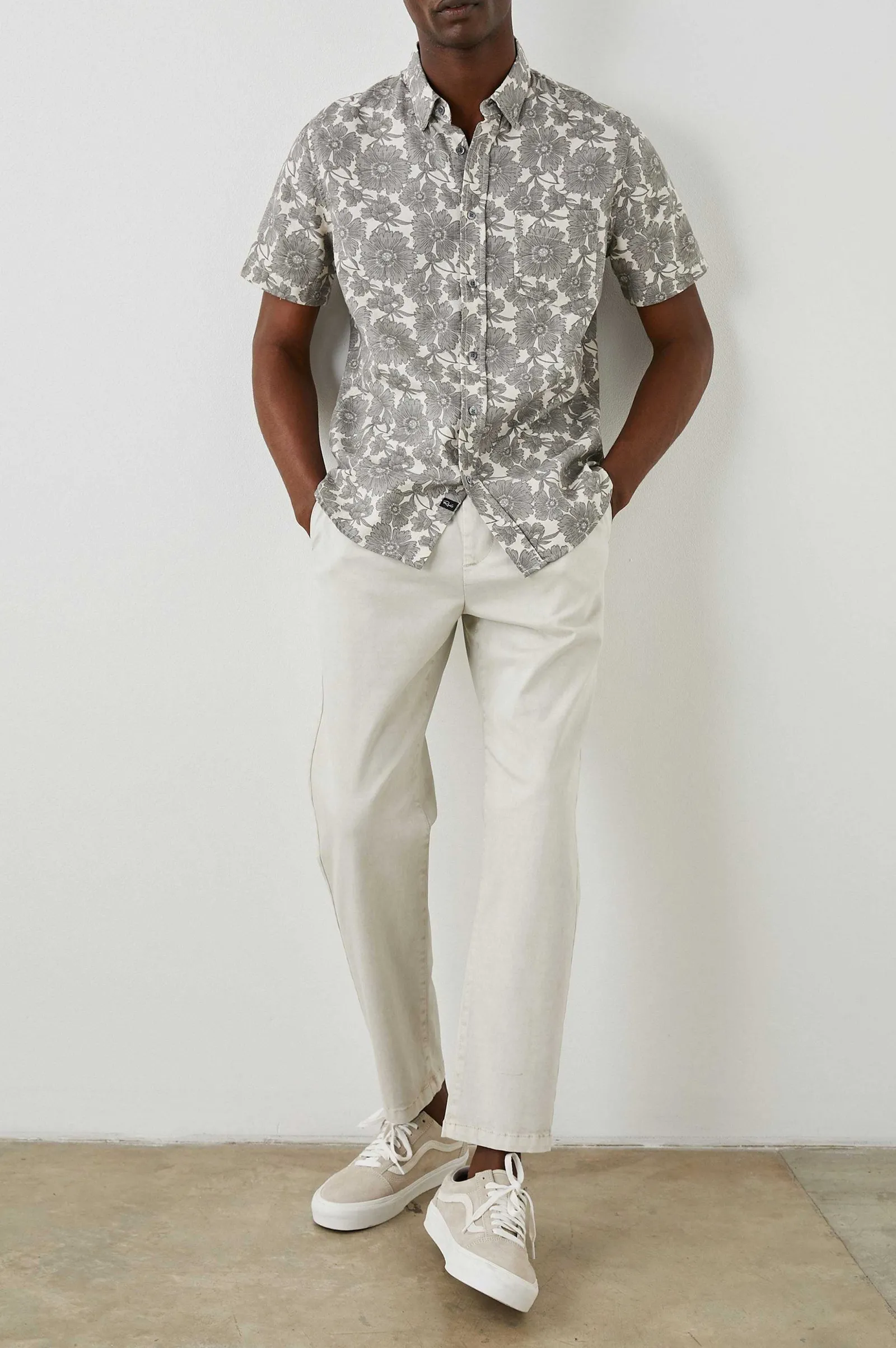 Heren Rails Fairfax Shirt - Gespilderd Bloemblaadje Monochroom