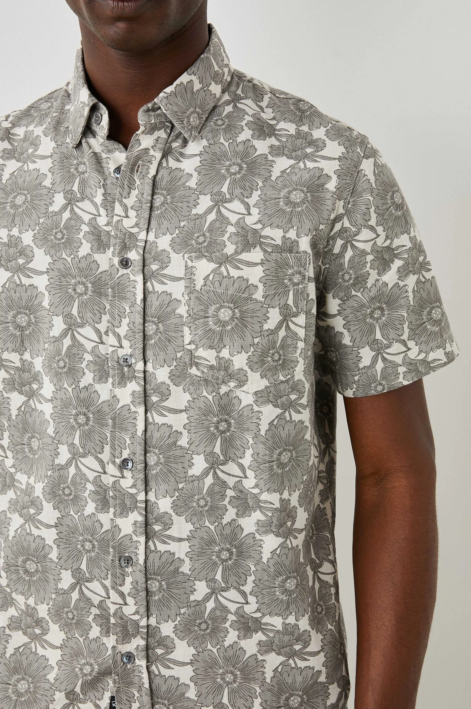 Heren Rails Fairfax Shirt - Gespilderd Bloemblaadje Monochroom