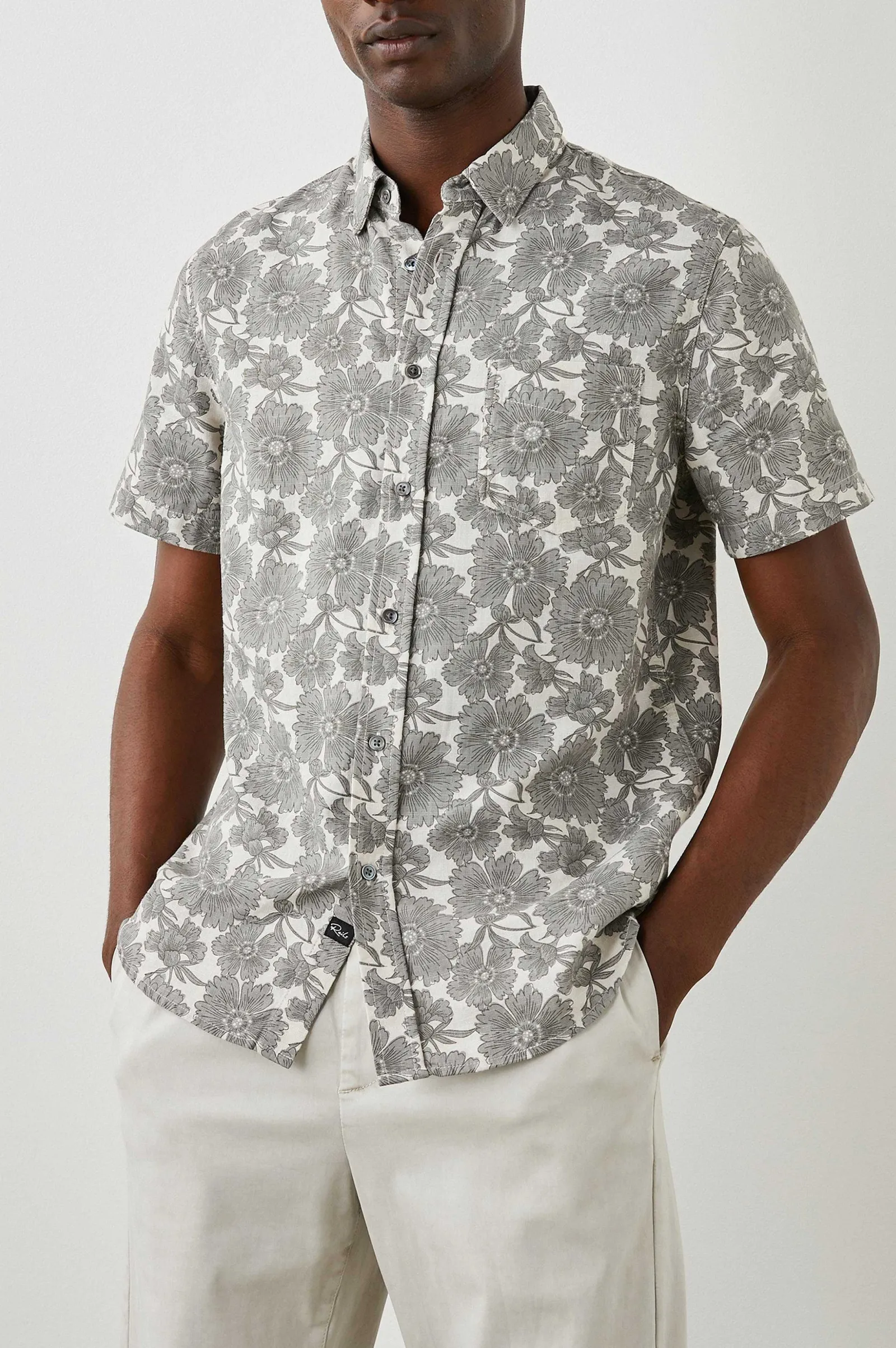 Heren Rails Fairfax Shirt - Gespilderd Bloemblaadje Monochroom