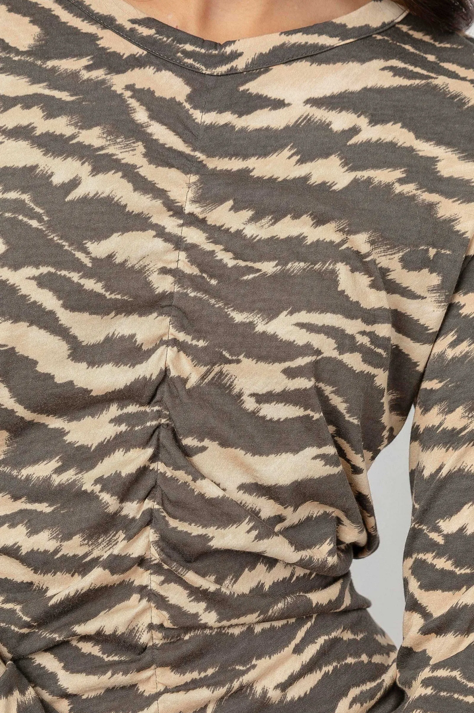 Vrouwen Rails Freja T-Shirt - Tan New Wave Tijger