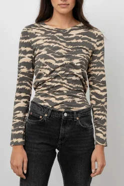 Vrouwen Rails Freja T-Shirt - Tan New Wave Tijger