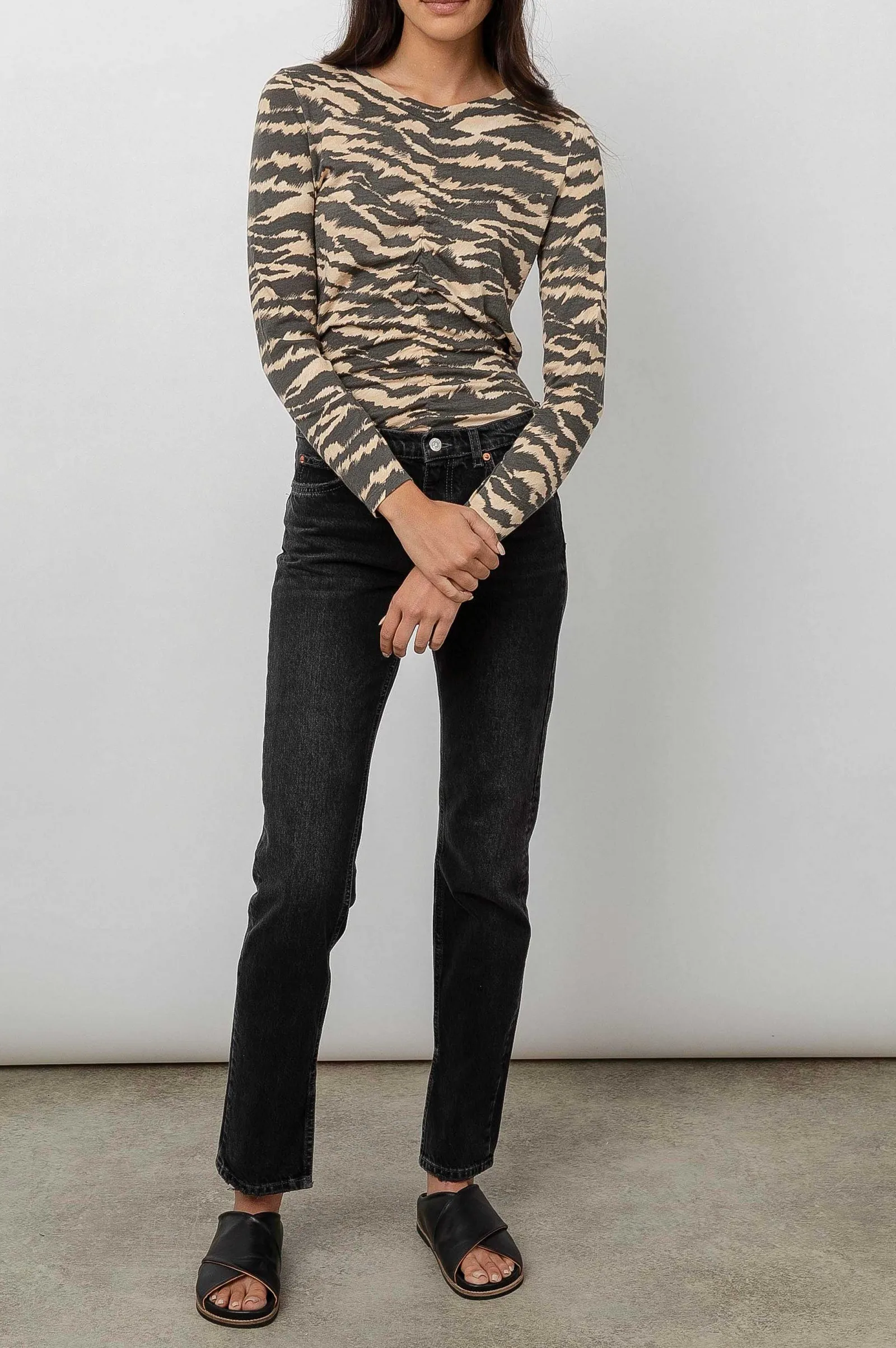 Vrouwen Rails Freja T-Shirt - Tan New Wave Tijger