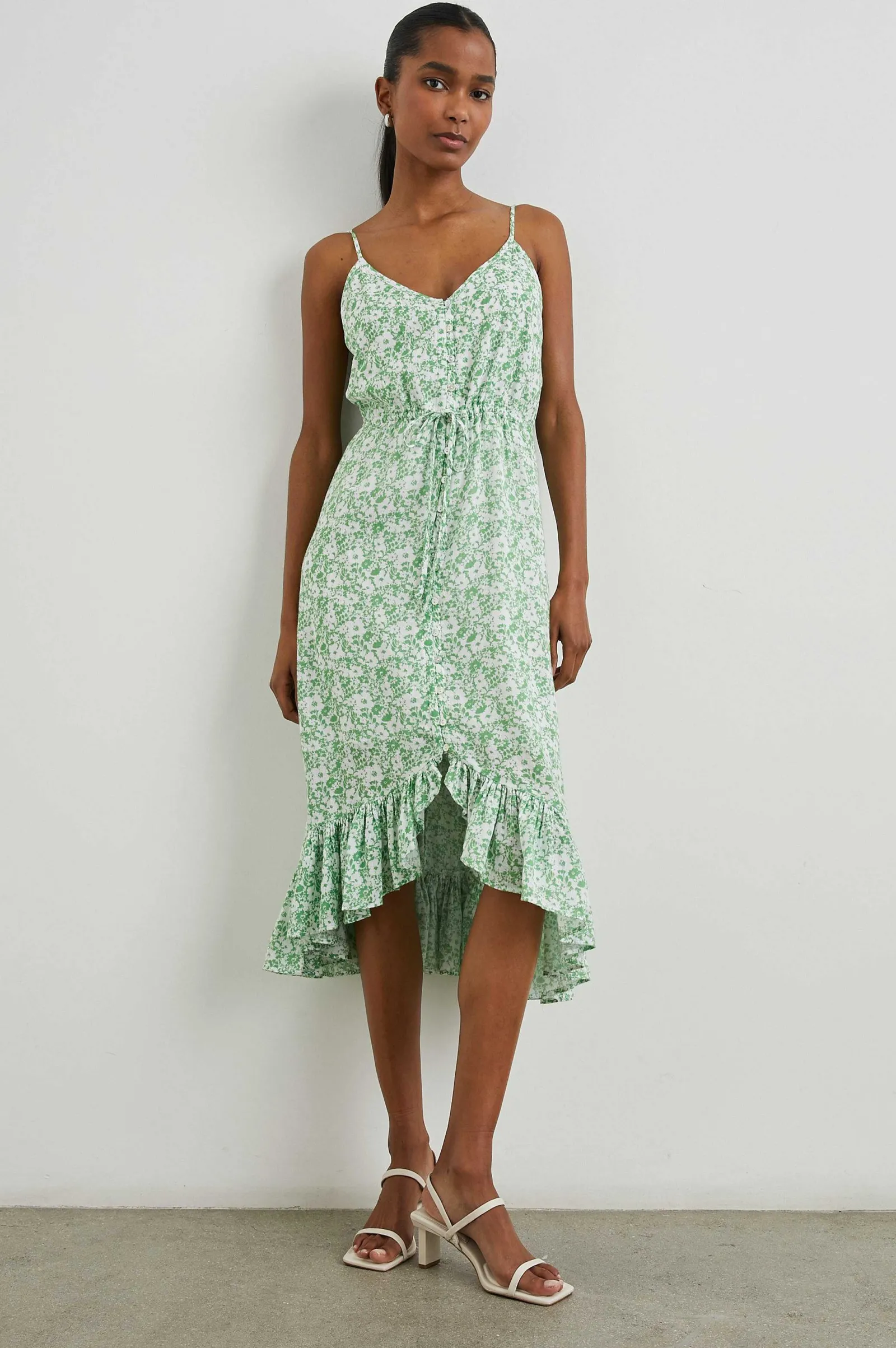 Vrouwen Rails Frida Jurk - Groene Textuur Bloemen