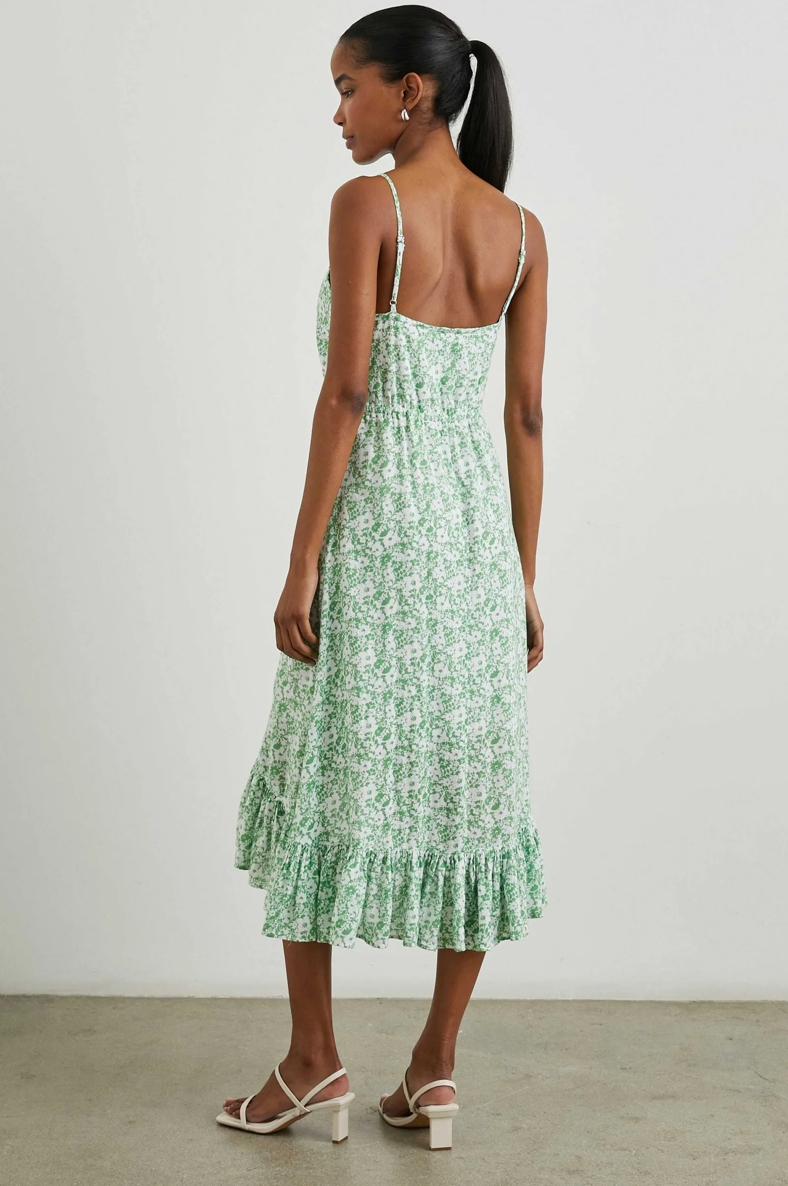 Vrouwen Rails Frida Jurk - Groene Textuur Bloemen