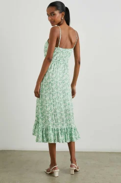 Vrouwen Rails Frida Jurk - Groene Textuur Bloemen