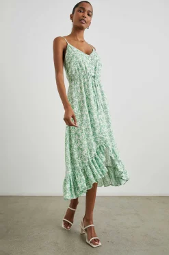Vrouwen Rails Frida Jurk - Groene Textuur Bloemen