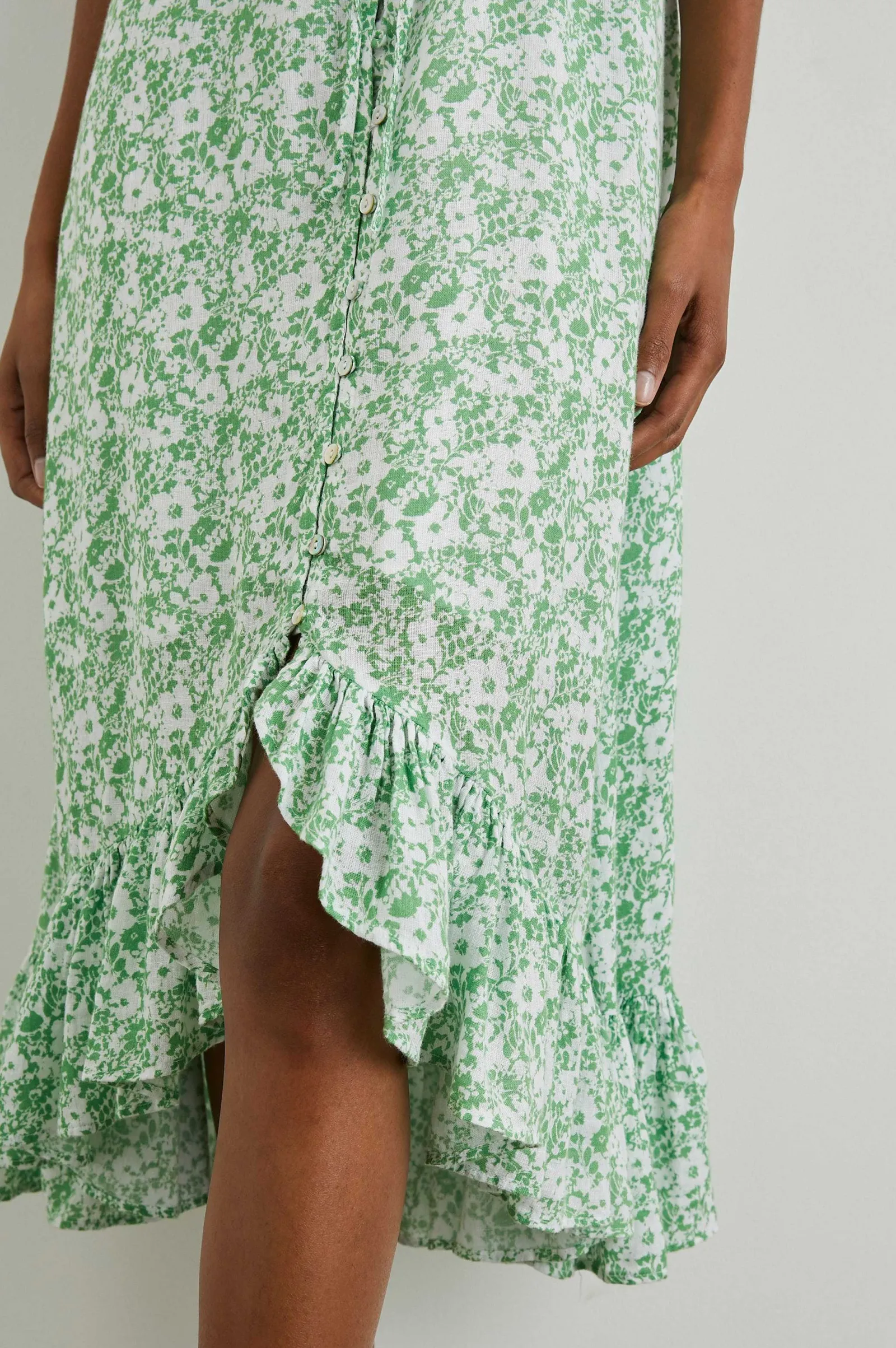 Vrouwen Rails Frida Jurk - Groene Textuur Bloemen