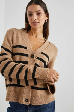 Vrouwen Rails Geneve Vest - Camel Zwarte Streep