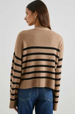 Vrouwen Rails Geneve Vest - Camel Zwarte Streep