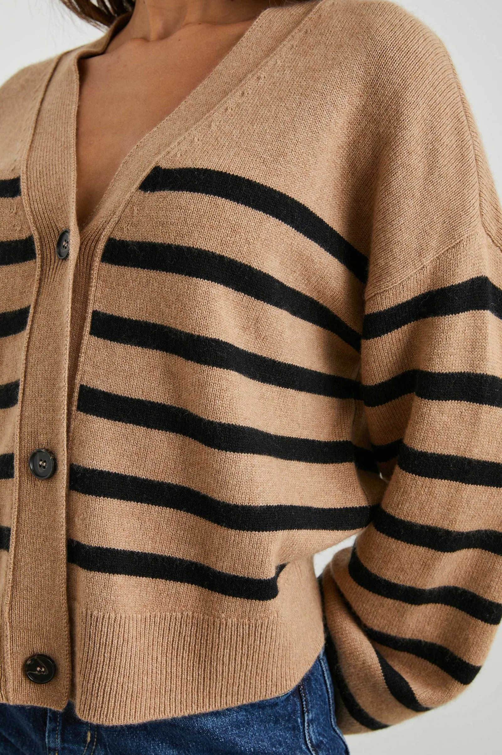 Vrouwen Rails Geneve Vest - Camel Zwarte Streep