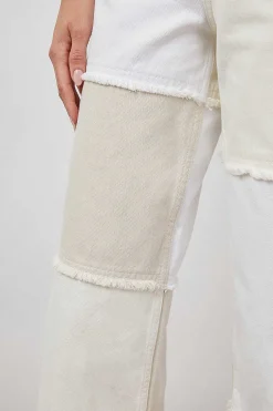 Vrouwen Rails Getty Crop Met Wijde Pijpen - Ecru Patchwork