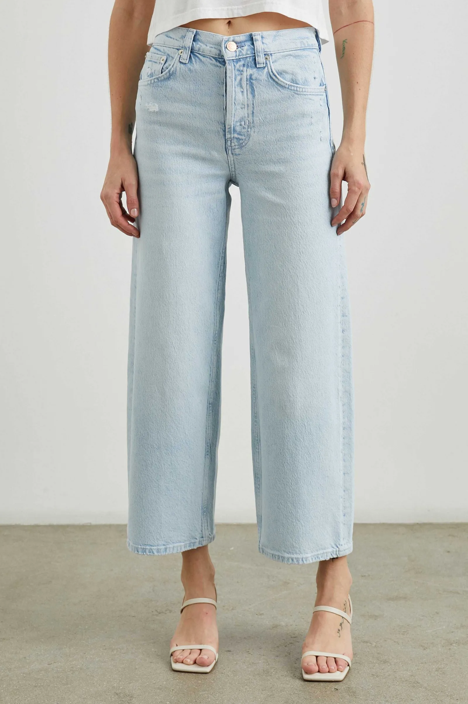 Vrouwen Rails Getty Crop Wide Leg - Ocean Breeze Distress