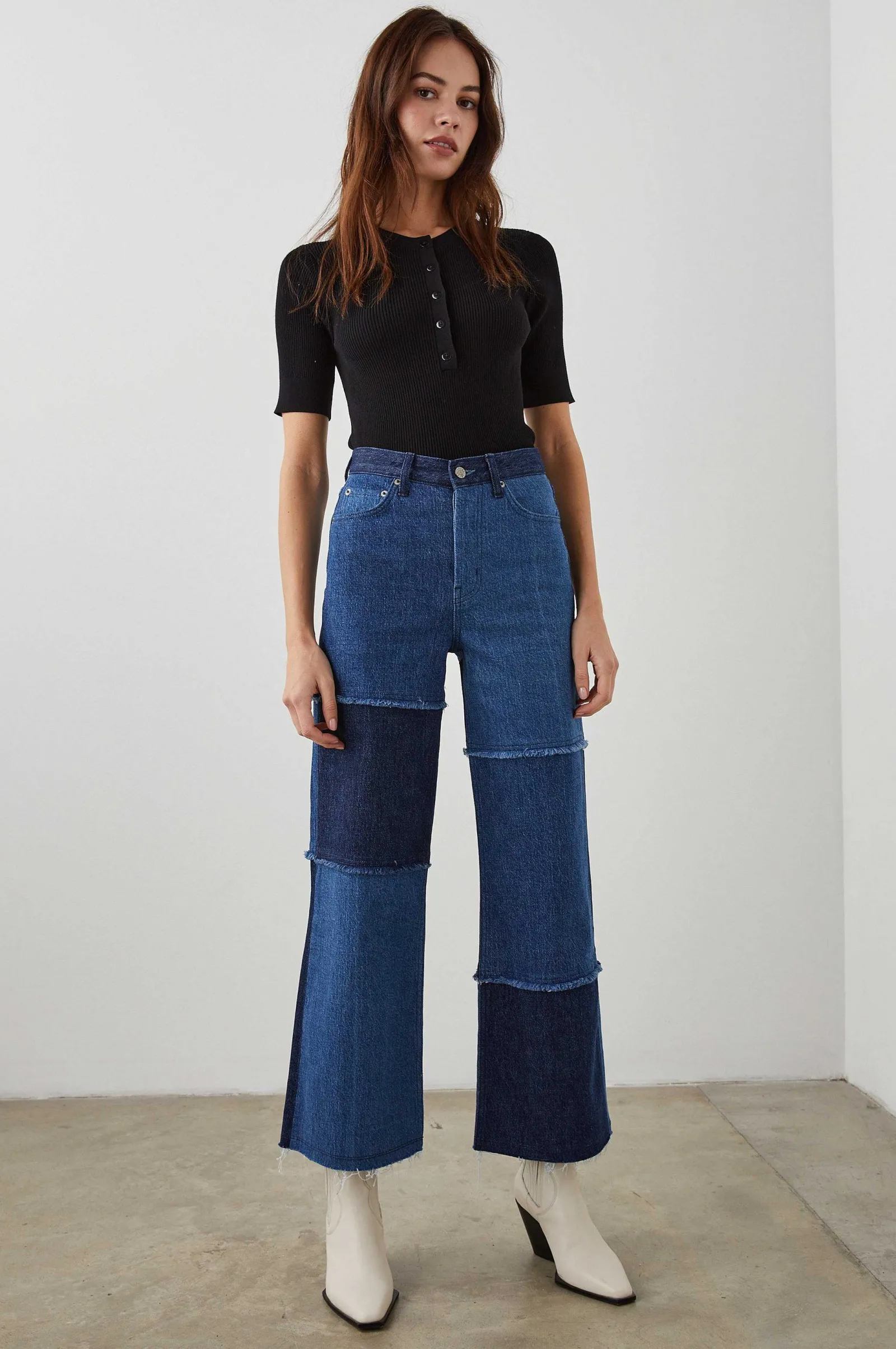 Vrouwen Rails Getty Crop Wijde Pijpen - Indigo Patchwork