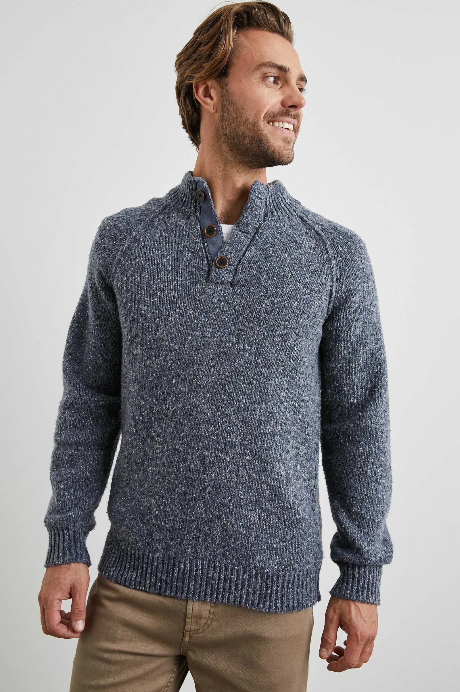 Heren Rails Harding Sweater - Blauw Nep