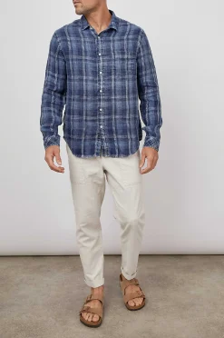 Heren Rails Havana Overhemd - Indigo Schaduw