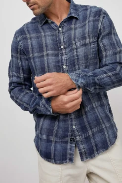 Heren Rails Havana Overhemd - Indigo Schaduw