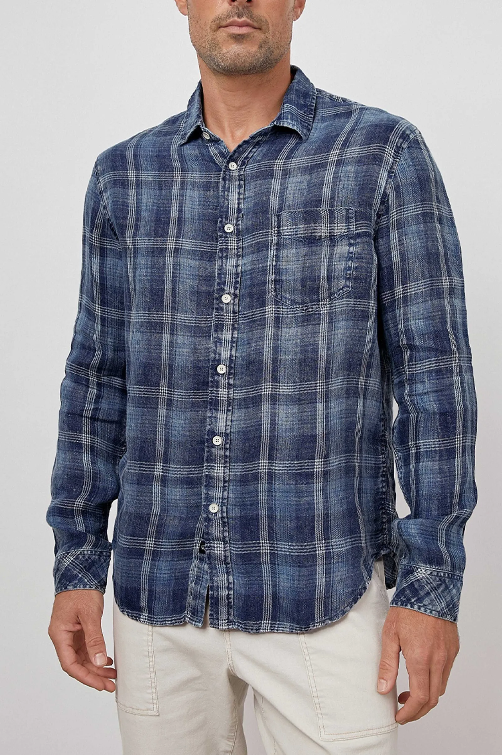 Heren Rails Havana Overhemd - Indigo Schaduw