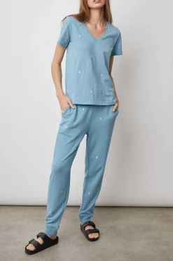 Vrouwen Rails Het Cara T-Shirt Met V-Hals - Aqua-Sterren