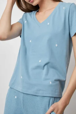 Vrouwen Rails Het Cara T-Shirt Met V-Hals - Aqua-Sterren