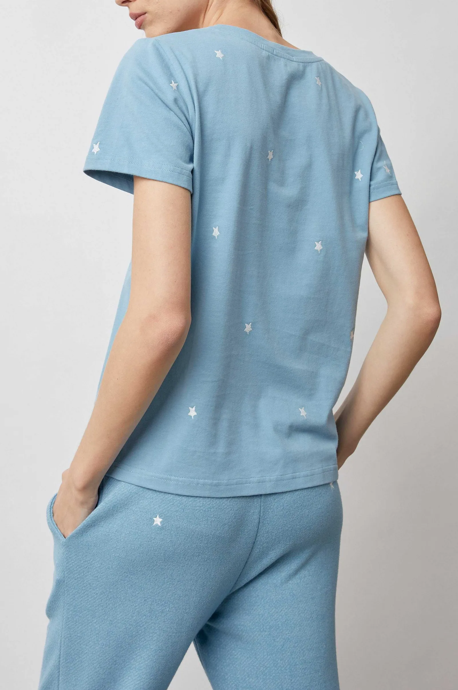 Vrouwen Rails Het Cara T-Shirt Met V-Hals - Aqua-Sterren