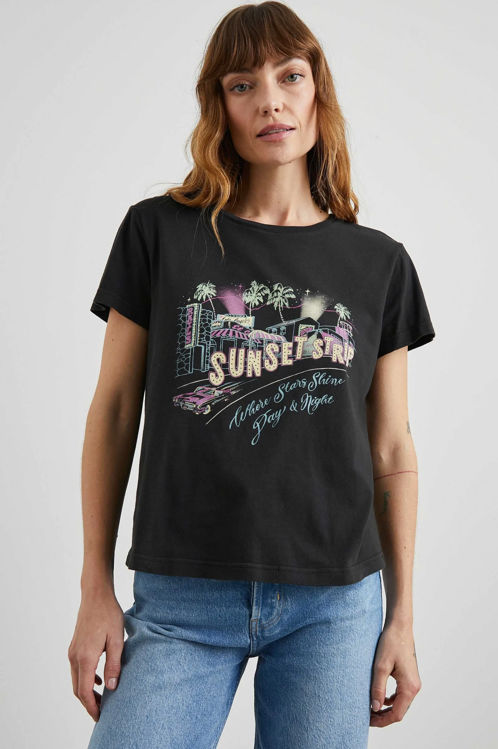Vrouwen Rails Het Klassieke Crew T-Shirt - Zonsondergangstrip