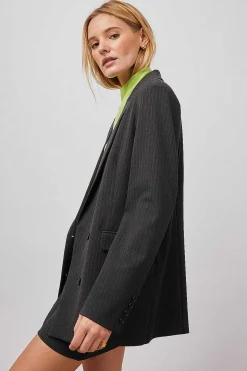 Vrouwen Rails Jac Blazer - Houtskool Krijtstreep