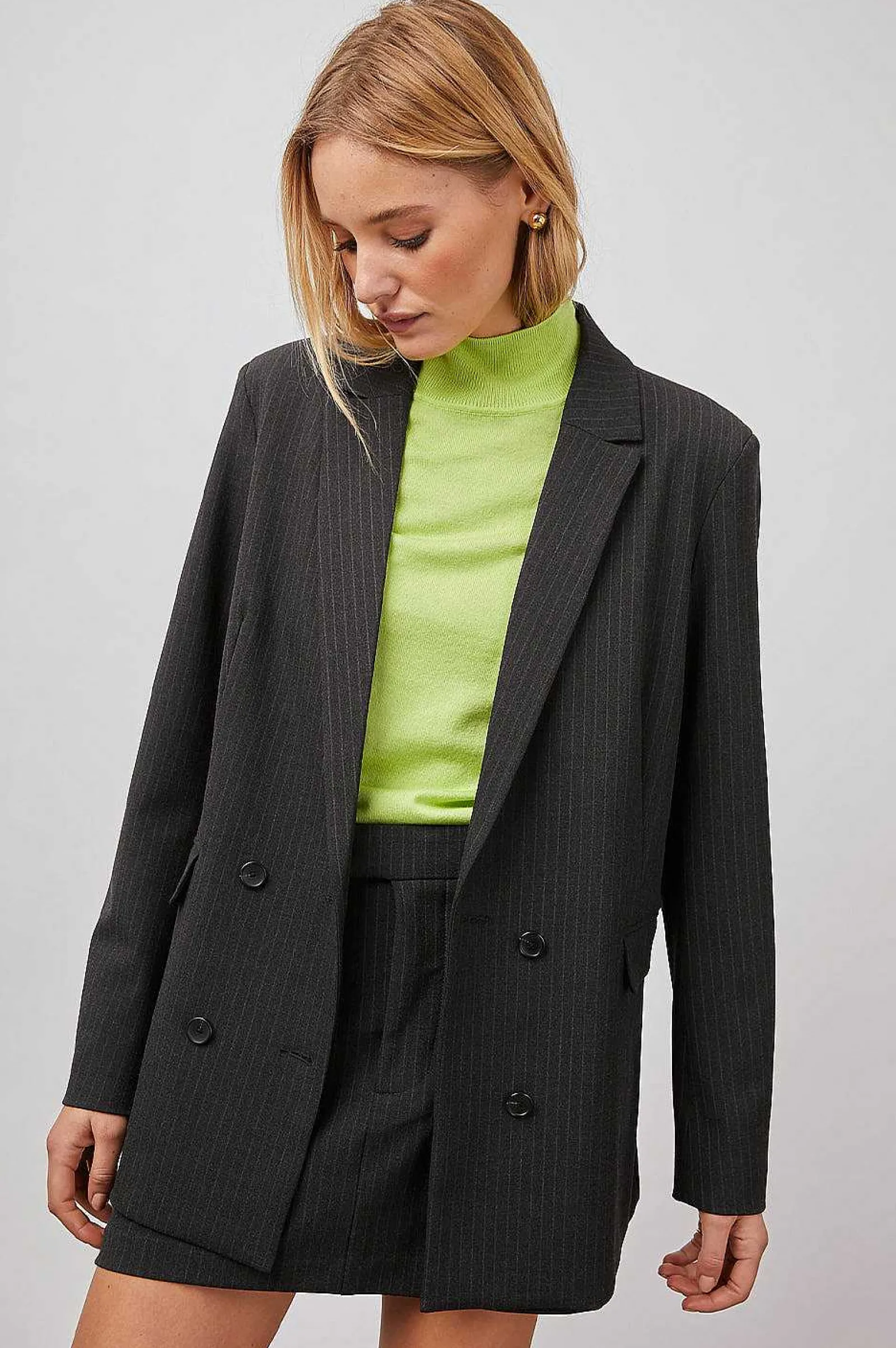 Vrouwen Rails Jac Blazer - Houtskool Krijtstreep