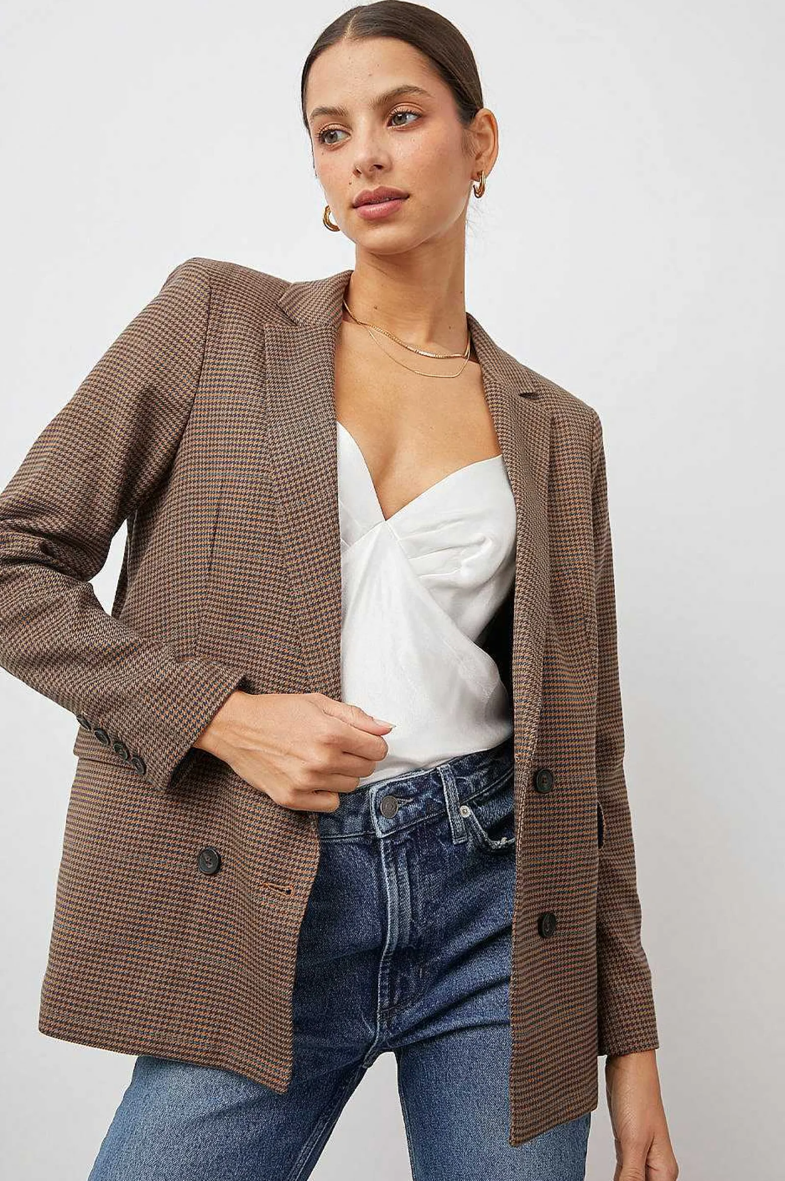Vrouwen Rails Jac Blazer - Kameel Hondstooth