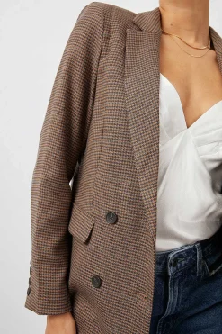 Vrouwen Rails Jac Blazer - Kameel Hondstooth