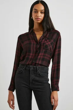 Vrouwen Rails Jager Overhemd - Zwart Merlot Lurex