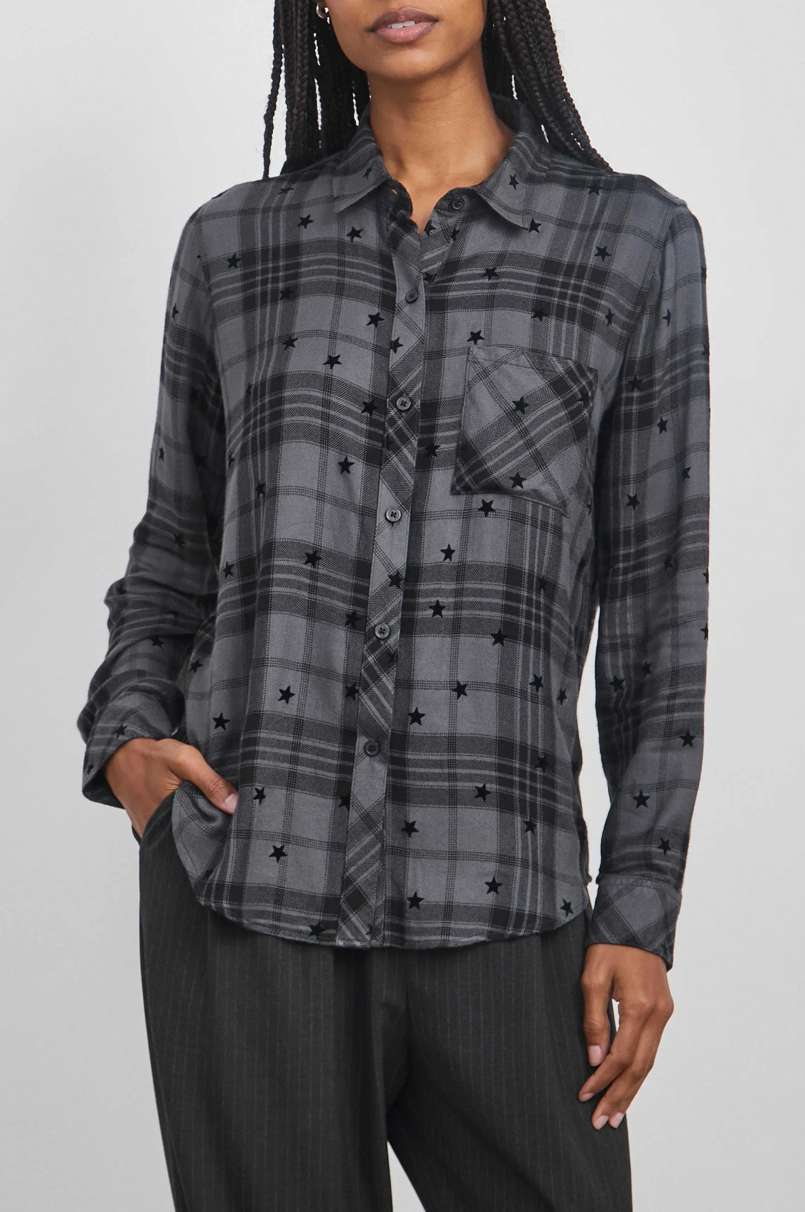 Vrouwen Rails Jager Shirt - Ijzer Zwarte Sterren