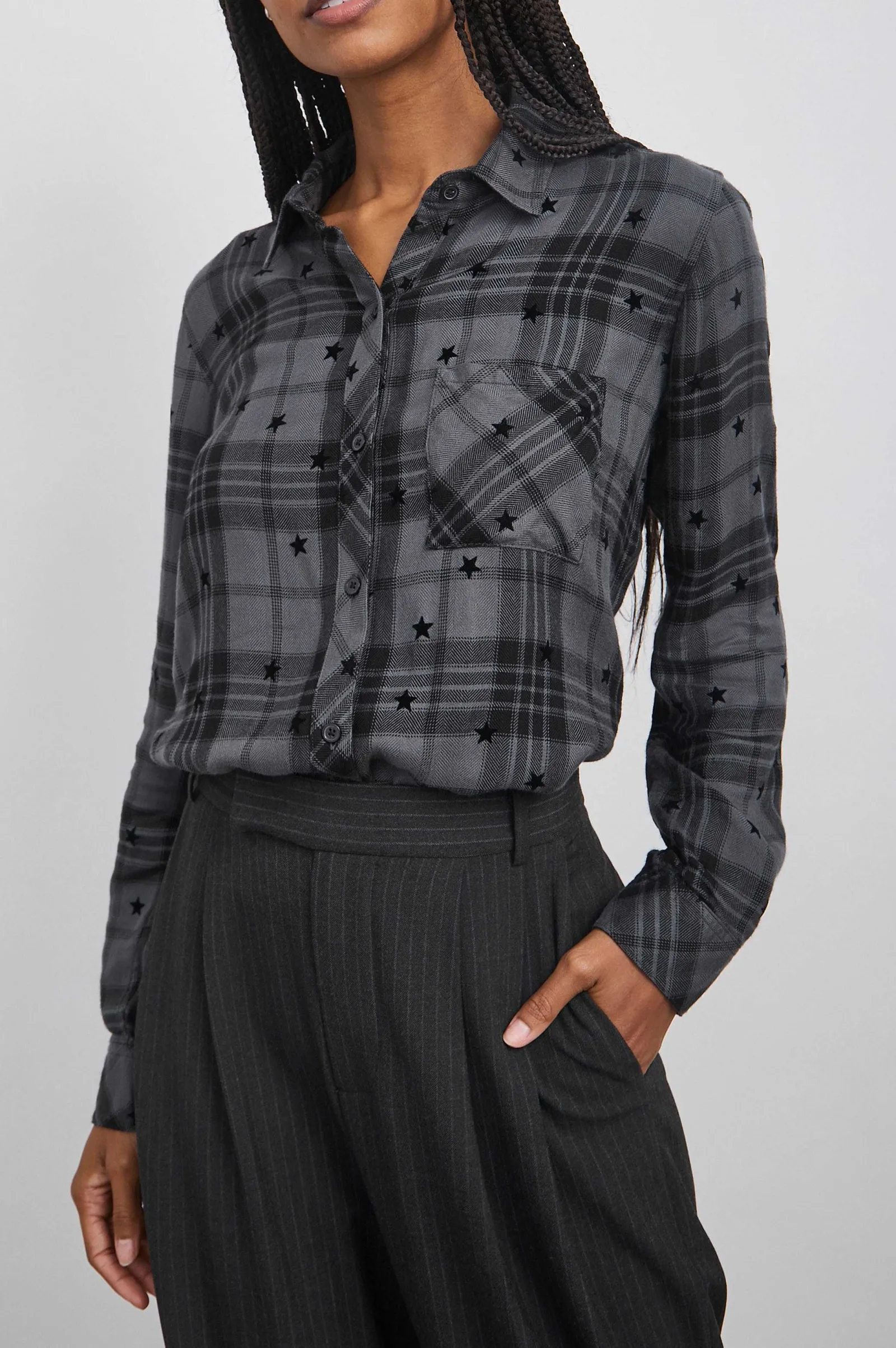 Vrouwen Rails Jager Shirt - Ijzer Zwarte Sterren