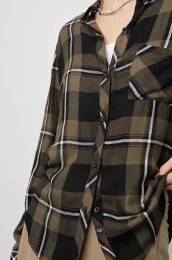 Vrouwen Rails Jager Shirt - Zwart Olijf Ivoor