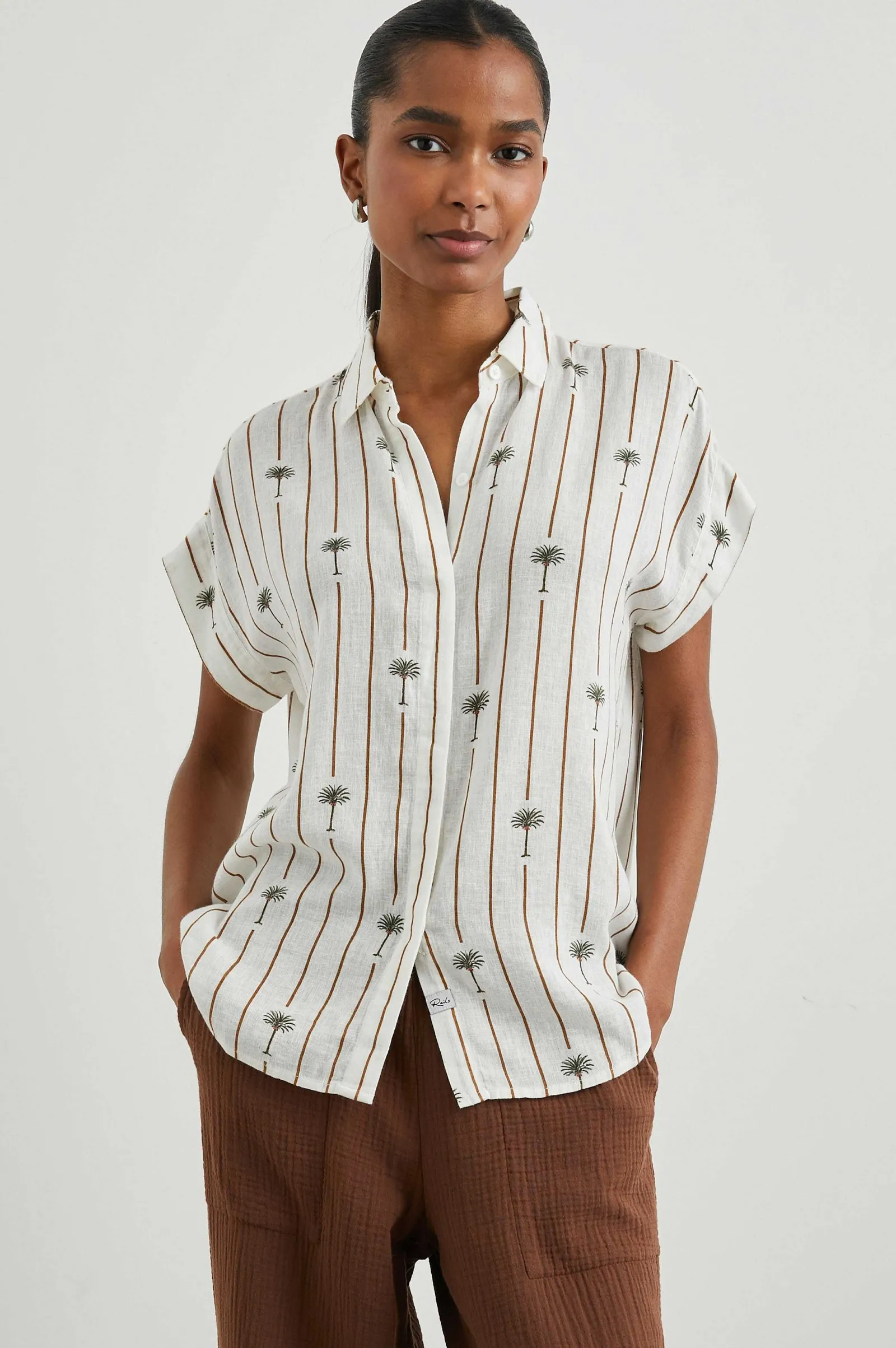 Vrouwen Rails Jamie Shirt - Gestreepte Palmen