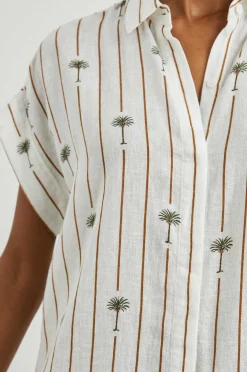 Vrouwen Rails Jamie Shirt - Gestreepte Palmen