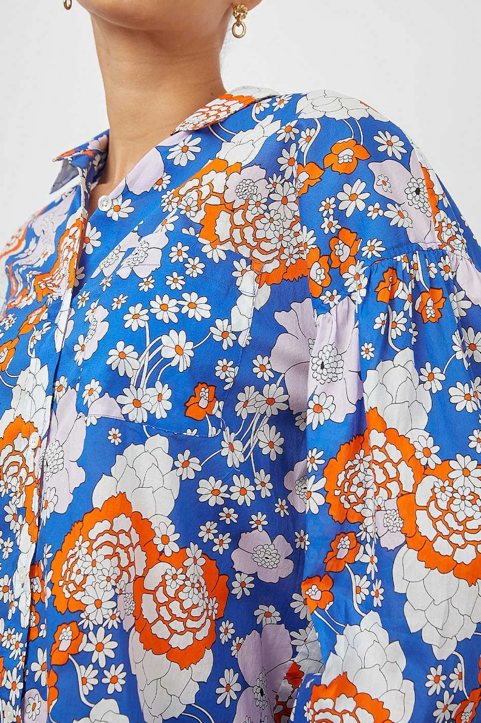 Vrouwen Rails Janae Overhemd - Kobalt Bloemen