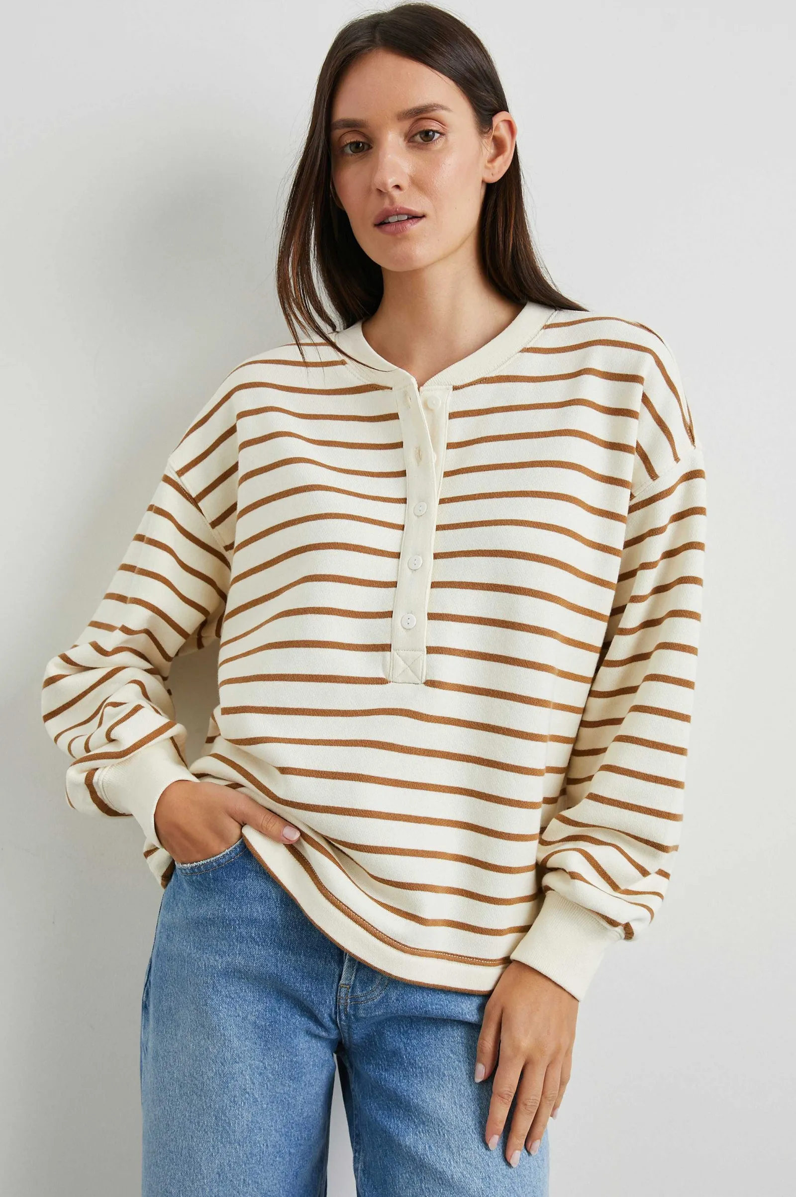 Vrouwen Rails Joan Sweatshirt - Karmelstreep
