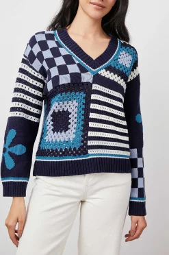 Vrouwen Rails Joni Trui - Blauw Patchwork