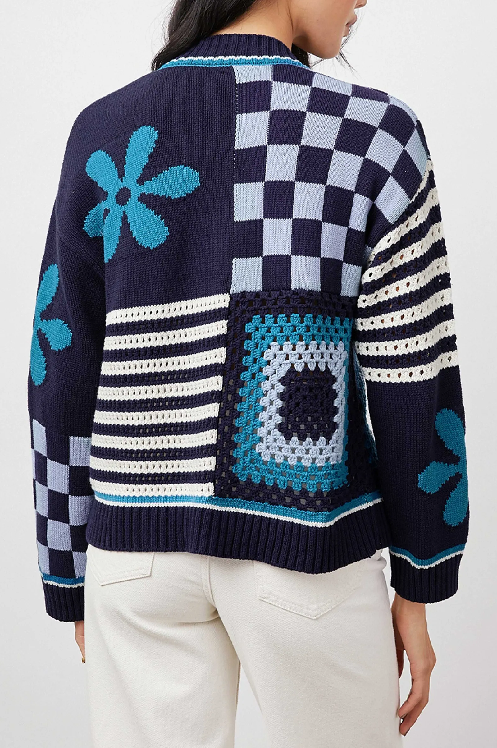 Vrouwen Rails Joni Trui - Blauw Patchwork