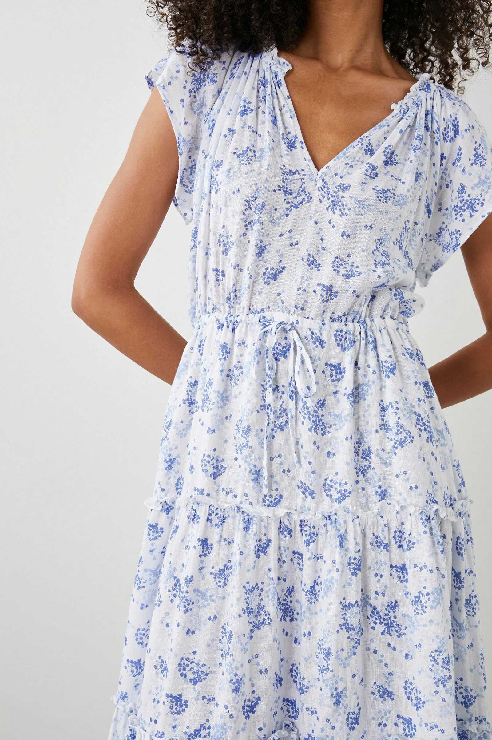 Vrouwen Rails Juni Jurk - Blauwe Bloesemen