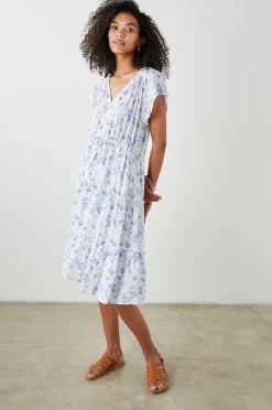 Vrouwen Rails Juni Jurk - Blauwe Bloesemen