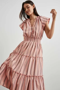 Vrouwen Rails Jurk Amellia - Koraal Marine Stripe