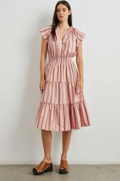 Vrouwen Rails Jurk Amellia - Koraal Marine Stripe
