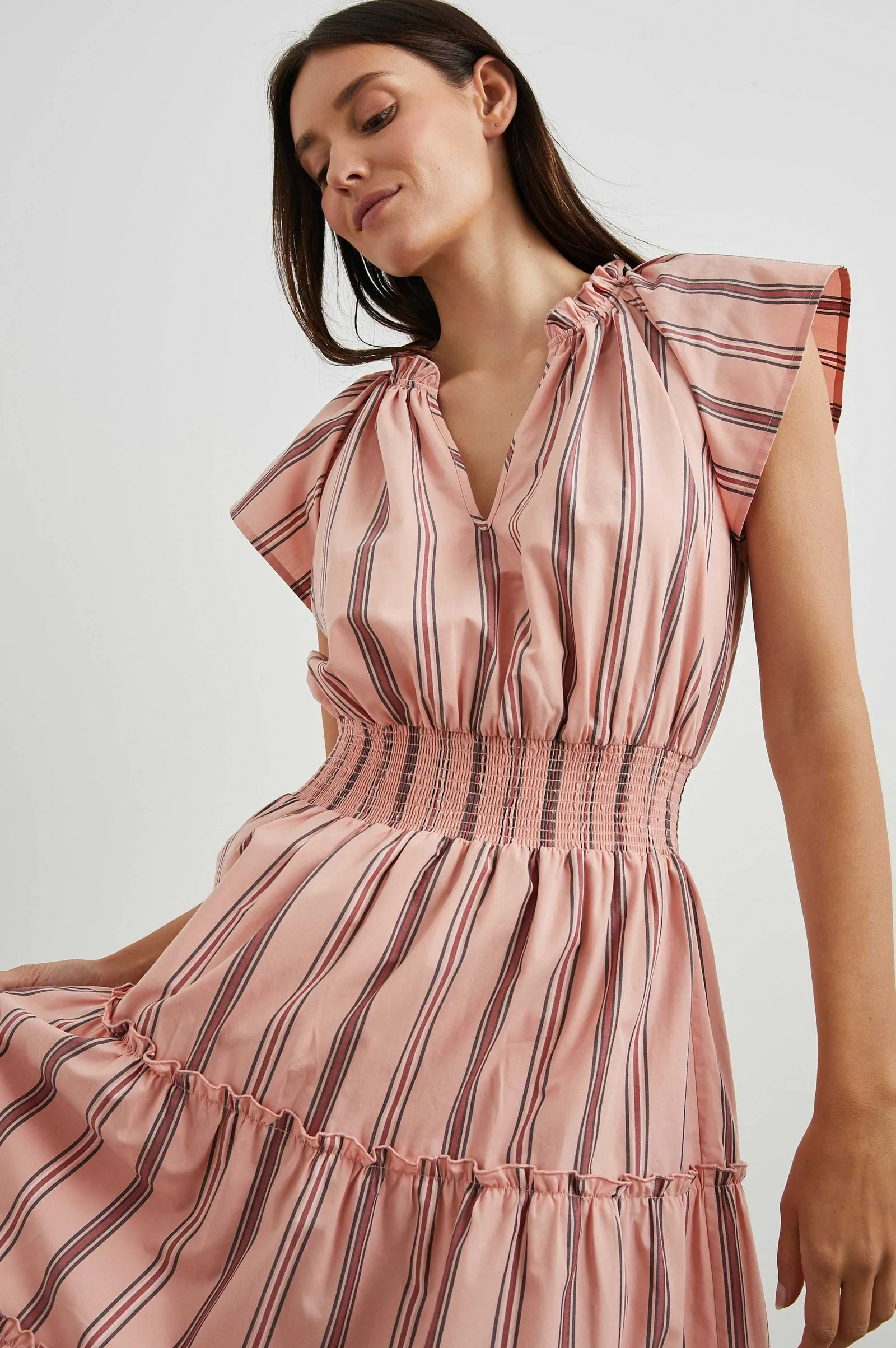 Vrouwen Rails Jurk Amellia - Koraal Marine Stripe