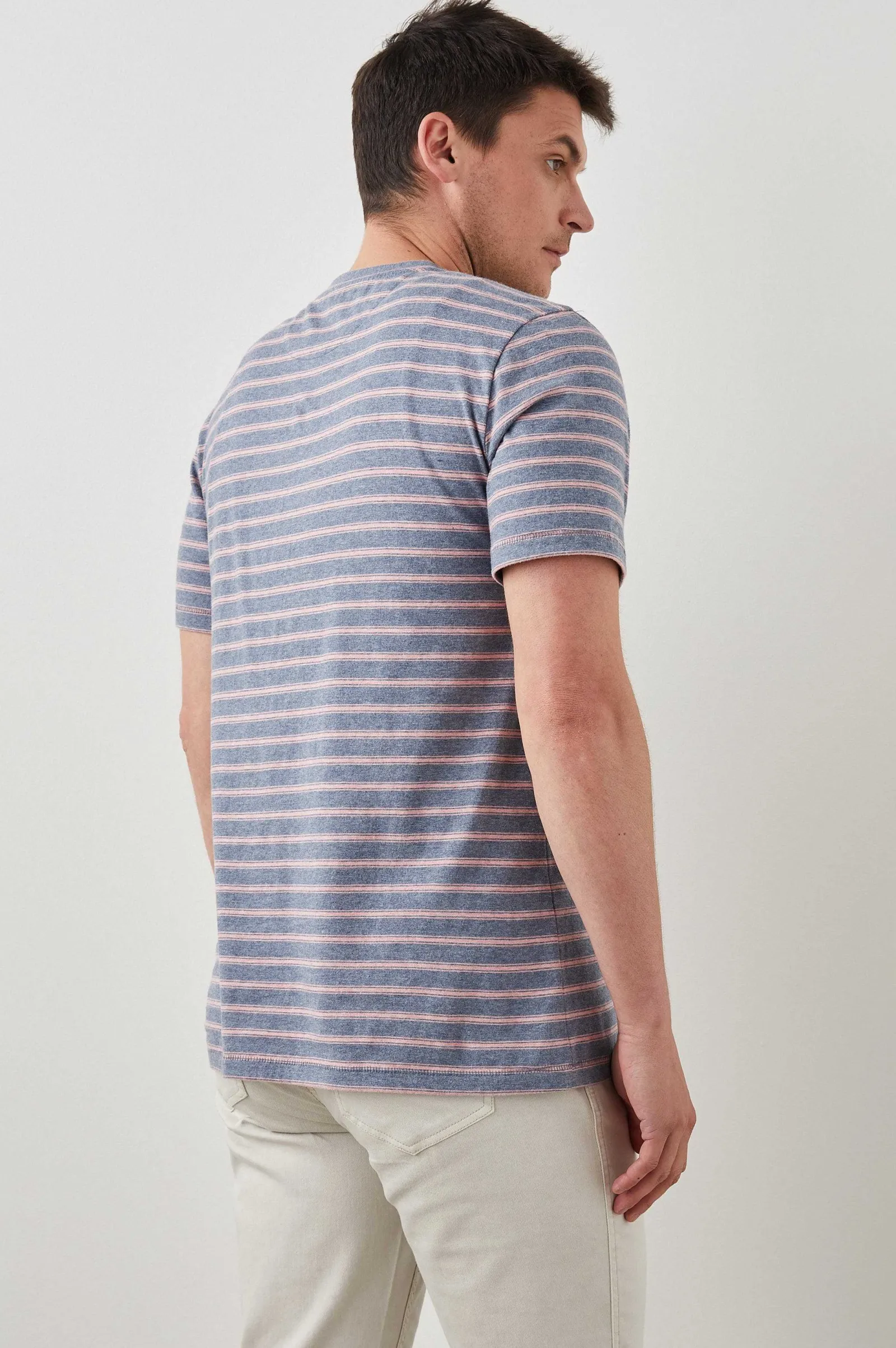 Heren Rails Kai Top - Staal Rose Heather Stripe