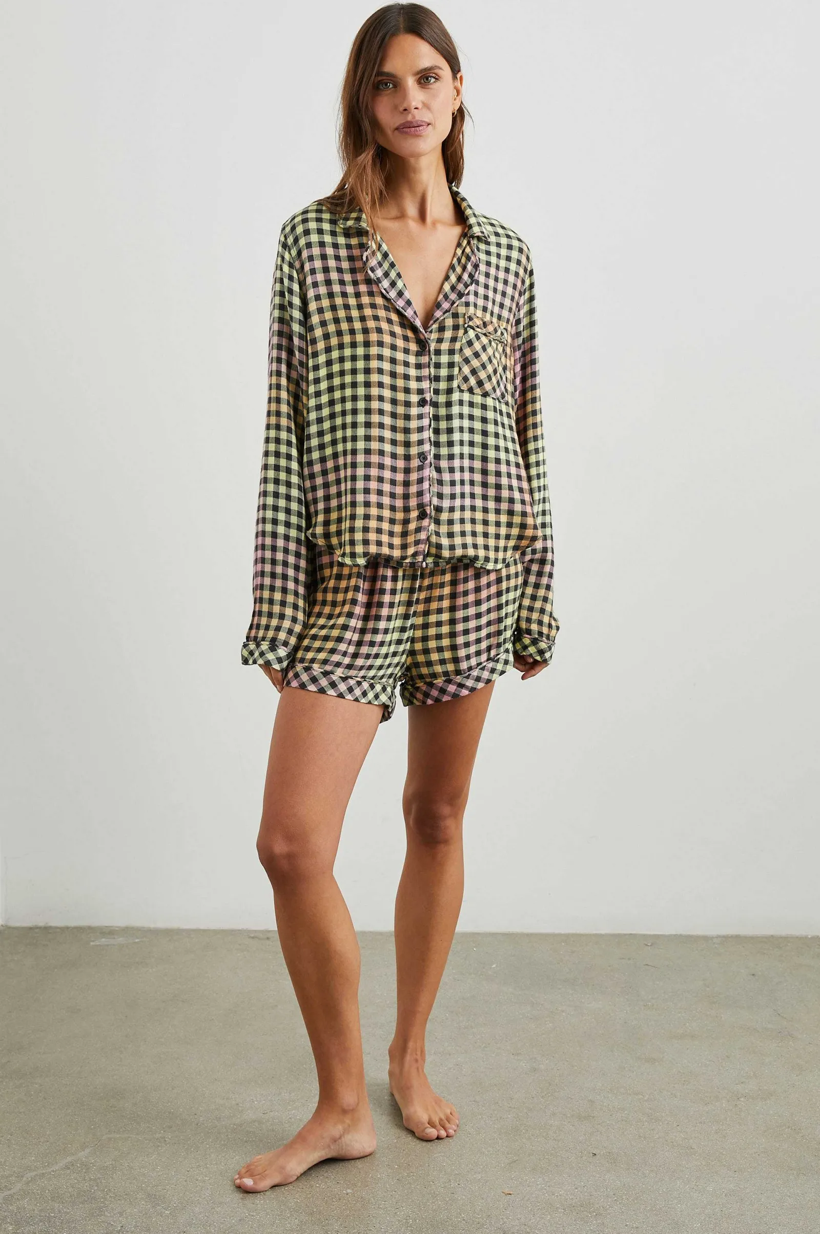 Vrouwen Rails Kellen Pyjamaset - Zwarte Zonsondergang Gingham