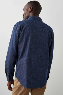 Heren Rails Kenji Overhemd - Donker Wassen Indigo