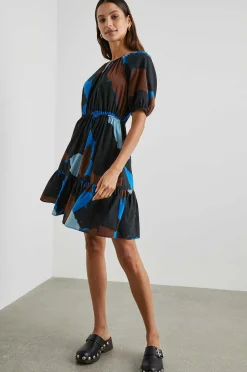 Vrouwen Rails Khloe-Jurk - Blauw Meerkleurenblok