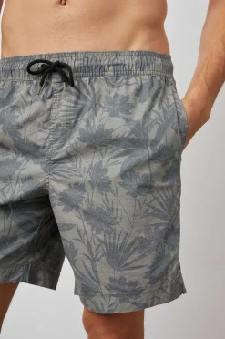 Heren Rails Kian Zwem Kort - Jungle Foliage Olijf